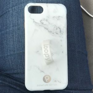 iPhone 7 white marble loopy case